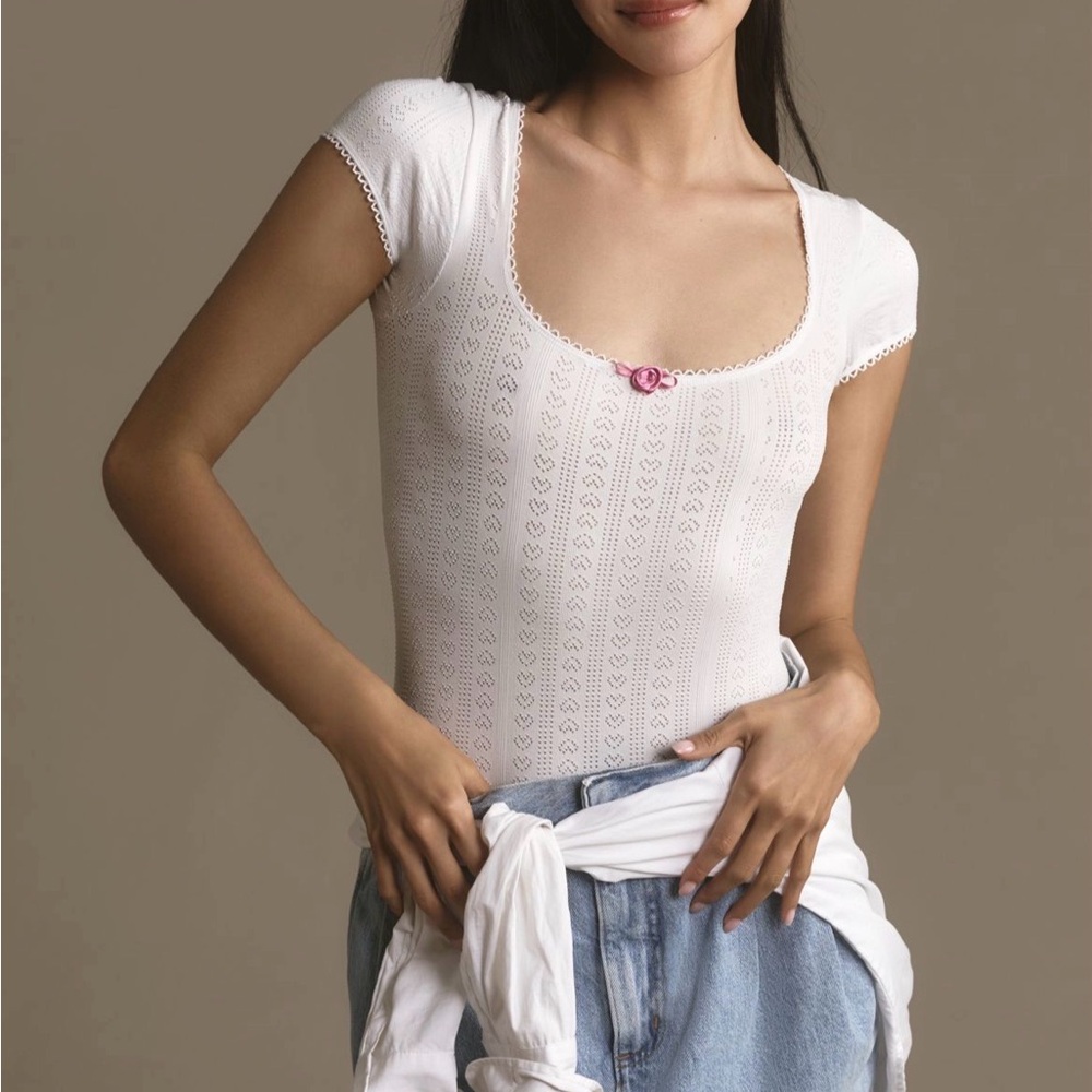 Anthropologie Seamless Pointelle Bodysuit